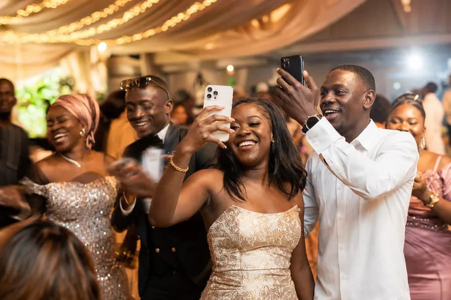 Dance floor moments at a lively Ghanaian reception